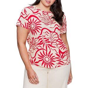 49$  Sanctuary Plus the Perfect T-Shirt Top Short Sleeves Size 3X Sunny Riviera